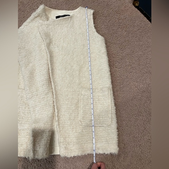 Women's ZARA BASIC Collection Y2k Retro long length poodle fur vest - Picture 4 of 9